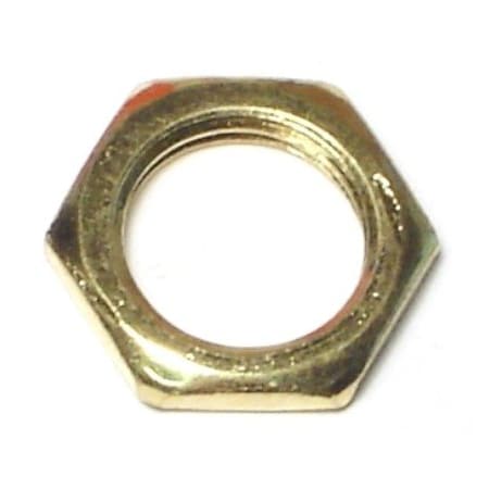 Midwest Fastener Lock Nut, 1/4", Brass, 10 PK 64618